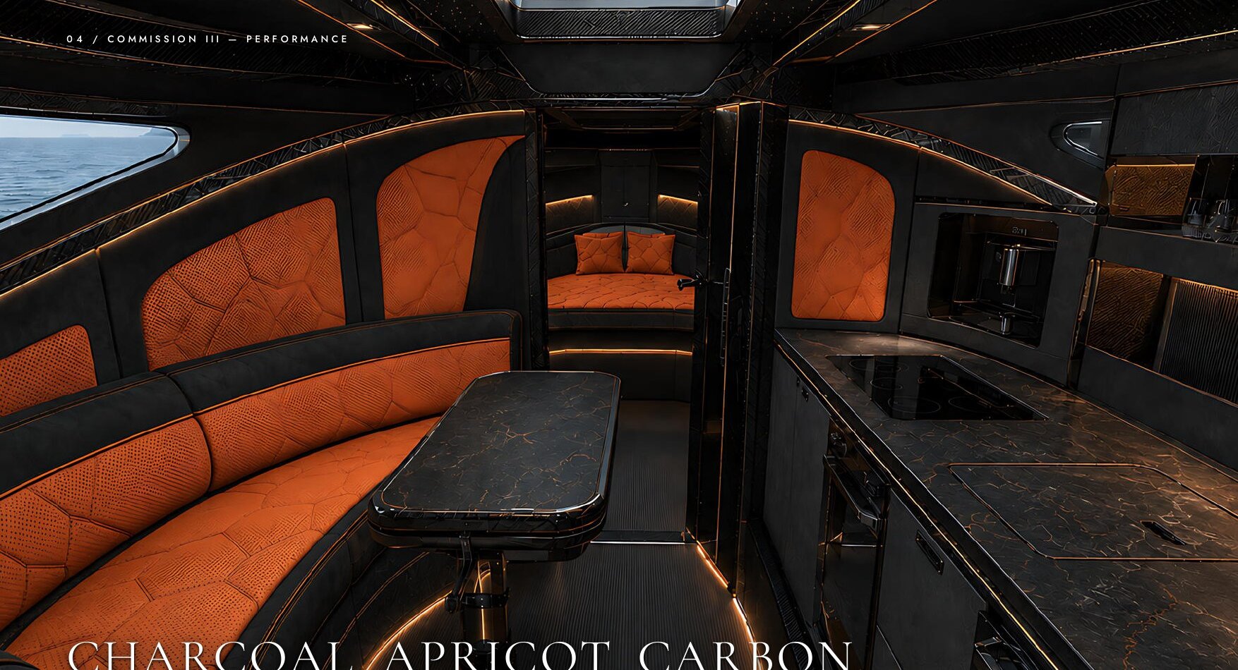 CHARCOAL, APRICOT, CARBON.
